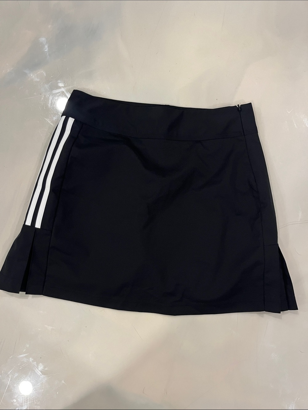 Adidas Black Skort with White Three-Stripe Accent